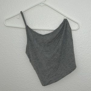 Gray One Shoulder Top